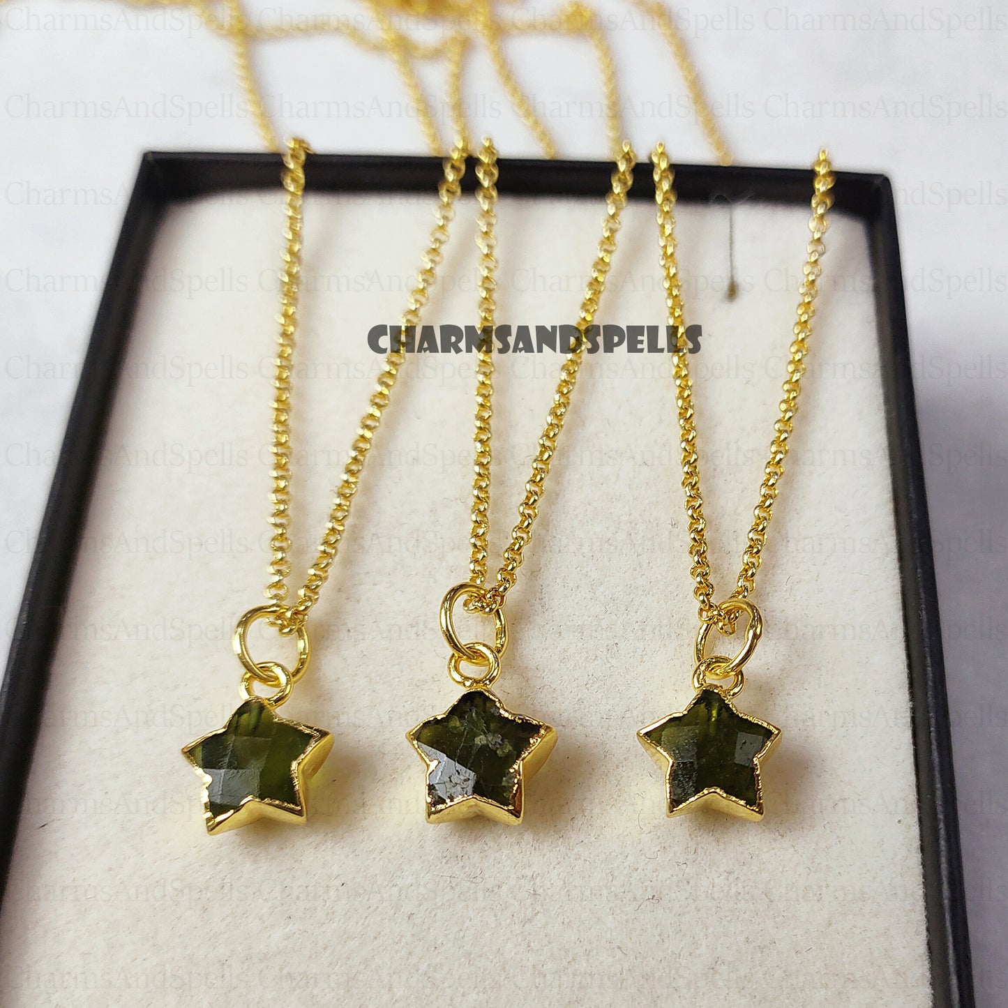 Star Peridot Necklace, August Birthstone Necklace, Peridot Birthday Gift, Gold Plated Necklace, Personalized Gift for Friend, Gift Jewelry