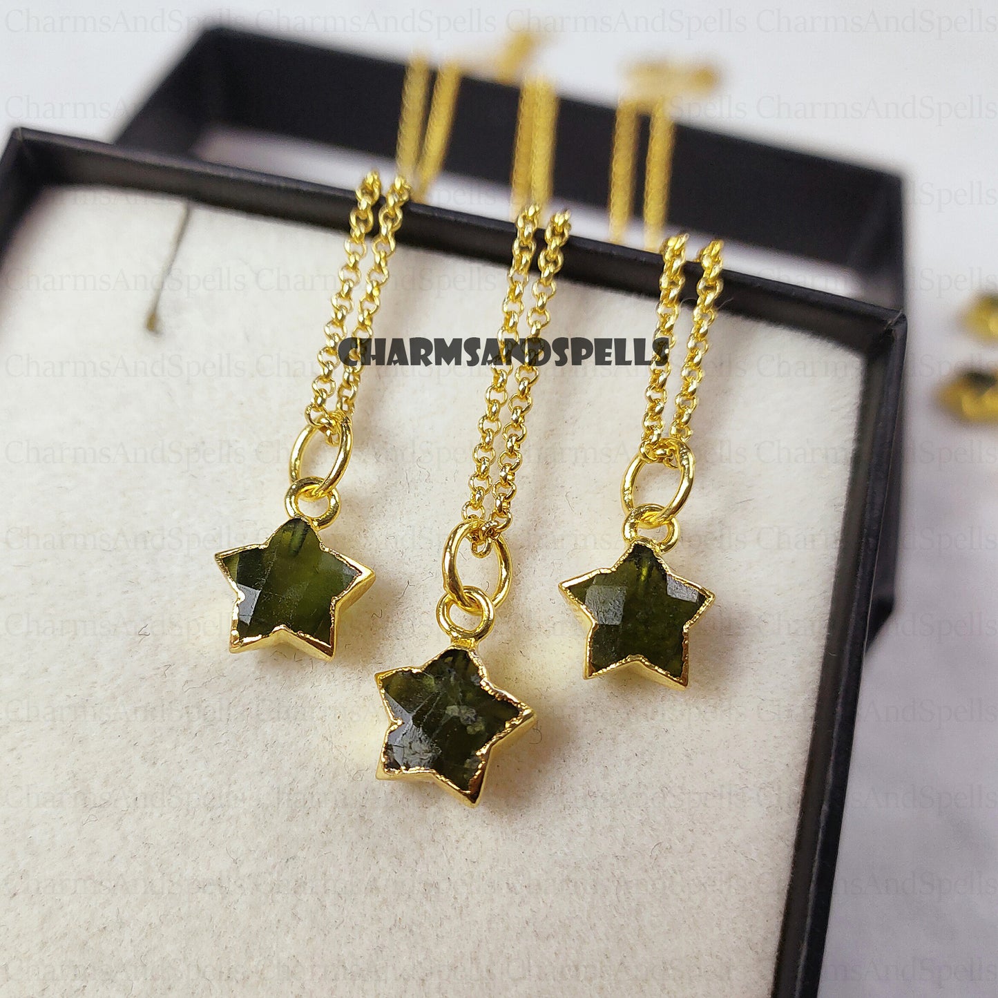 Star Peridot Necklace, August Birthstone Necklace, Peridot Birthday Gift, Gold Plated Necklace, Personalized Gift for Friend, Gift Jewelry
