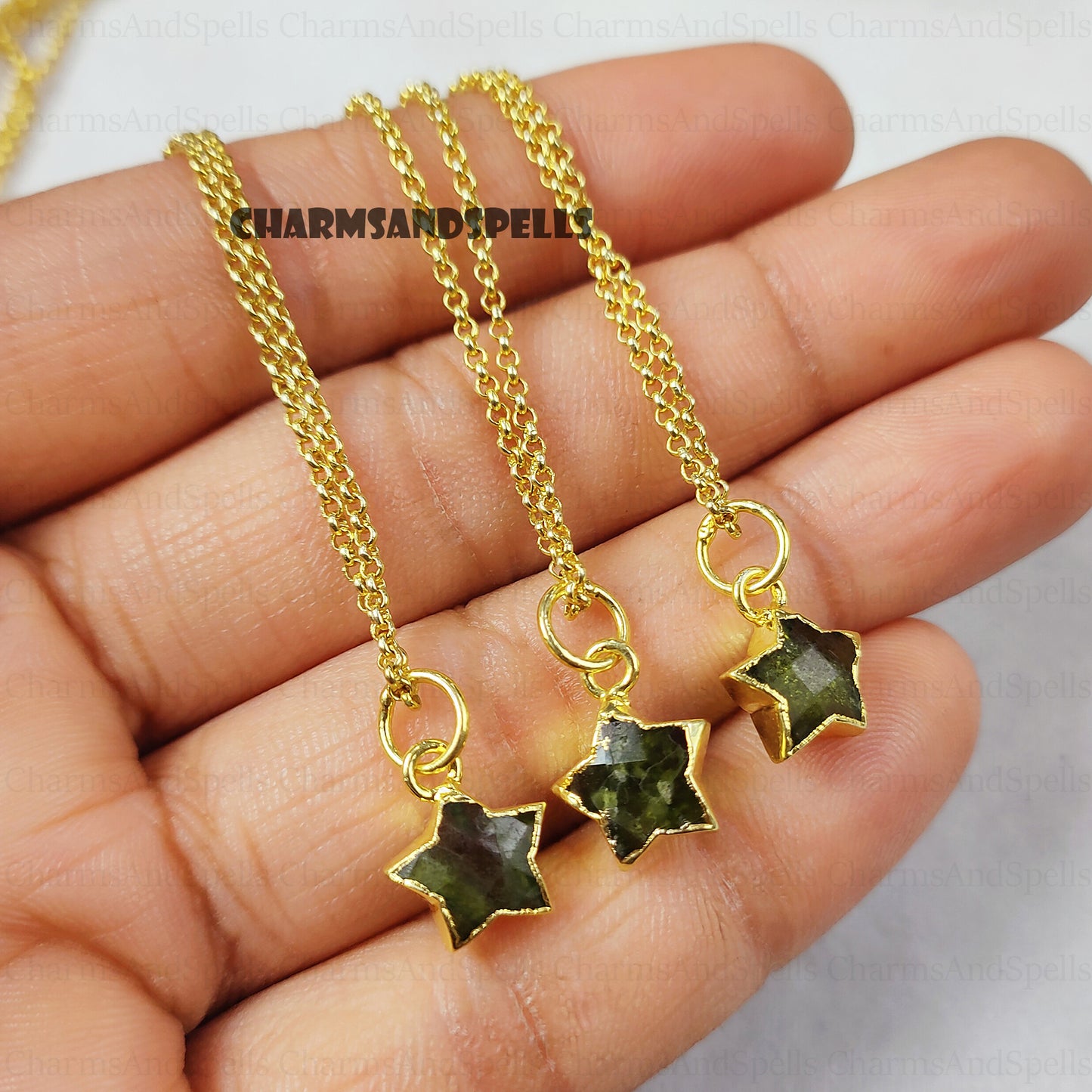 Star Peridot Necklace, August Birthstone Necklace, Peridot Birthday Gift, Gold Plated Necklace, Personalized Gift for Friend, Gift Jewelry