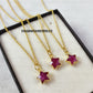 Dainty Ruby Star Pendant Necklace | Handmade Celestial Jewelry