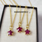 Dainty Ruby Star Pendant Necklace | Handmade Celestial Jewelry