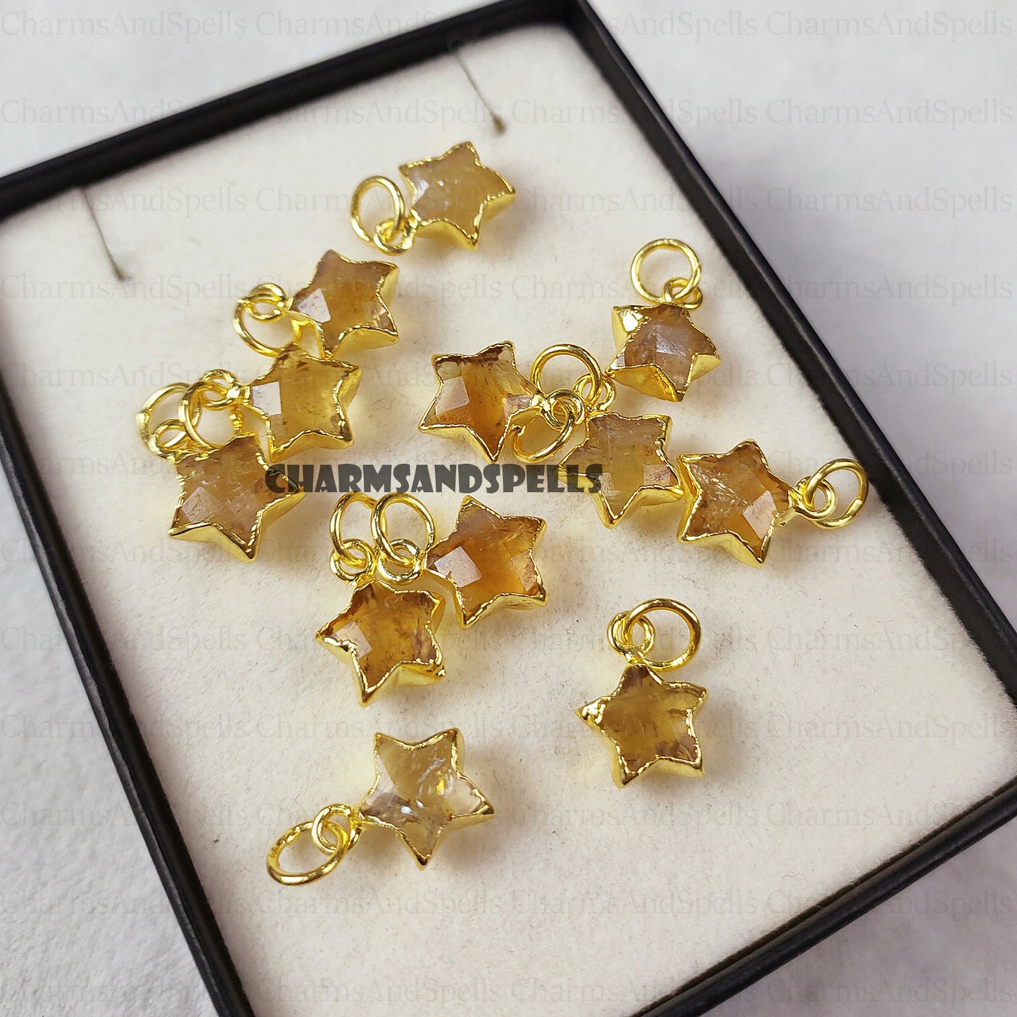 Citrine Star Necklace, November Birthstone Necklace, Star Shaped Necklace, Simple Citrine Necklace, Wire Wrapped Citrine Necklace