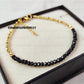 Delicate Black Onyx Bracelet, Natural Stone Jewelry, June Birthstone