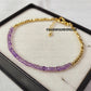 Minimalist Amethyst Bracelet, Natural Stone Jewelry, February Birthstone