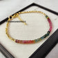Minimalist Tourmaline Bracelet, Natural Stone Jewelry, October Birthstone