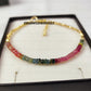 Minimalist Tourmaline Bracelet, Natural Stone Jewelry, October Birthstone