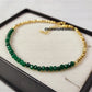 Minimalist Emerald Bracelet, Green Gemstone Jewelry, May Birthstone