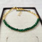 Minimalist Emerald Bracelet, Green Gemstone Jewelry, May Birthstone