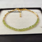 Peridot Minimalist Bracelet, Natural Stone Beaded Jewelry, August Birthstone Gift