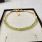 Peridot Minimalist Bracelet, Natural Stone Beaded Jewelry, August Birthstone Gift