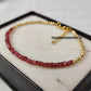 Natural Red Garnet Bracelet, Beaded Crystal Jewelry, January Birthstone