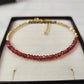 Natural Red Garnet Bracelet, Beaded Crystal Jewelry, January Birthstone