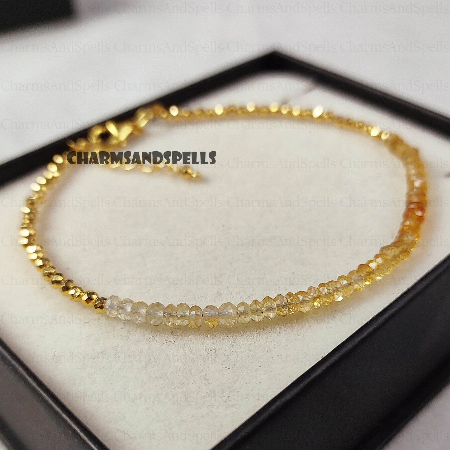 Dainty Citrine Gemstone Bracelet, Minimalist Citrine Bracelet, Natural Stone November Birthstone Patience, Perspective, Delicate Gifts