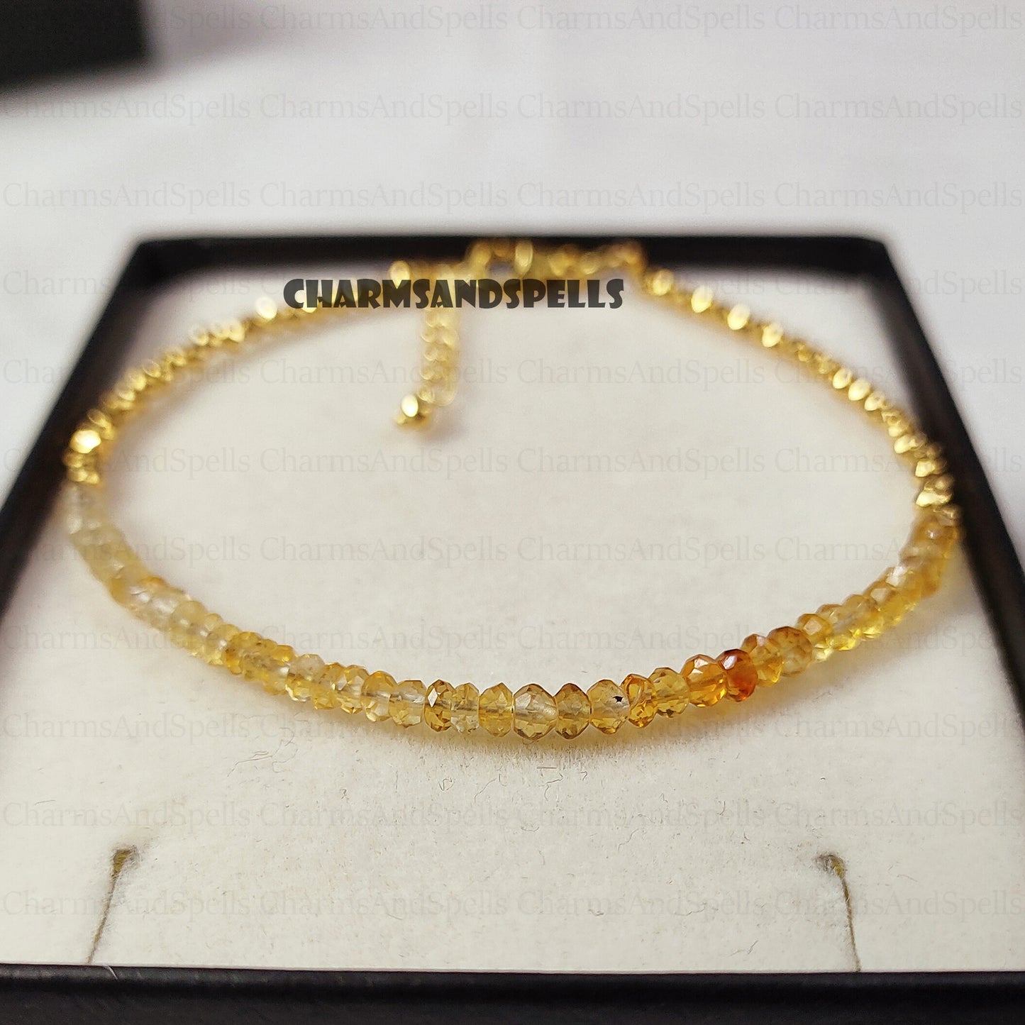 Dainty Citrine Gemstone Bracelet, Minimalist Citrine Bracelet, Natural Stone November Birthstone Patience, Perspective, Delicate Gifts