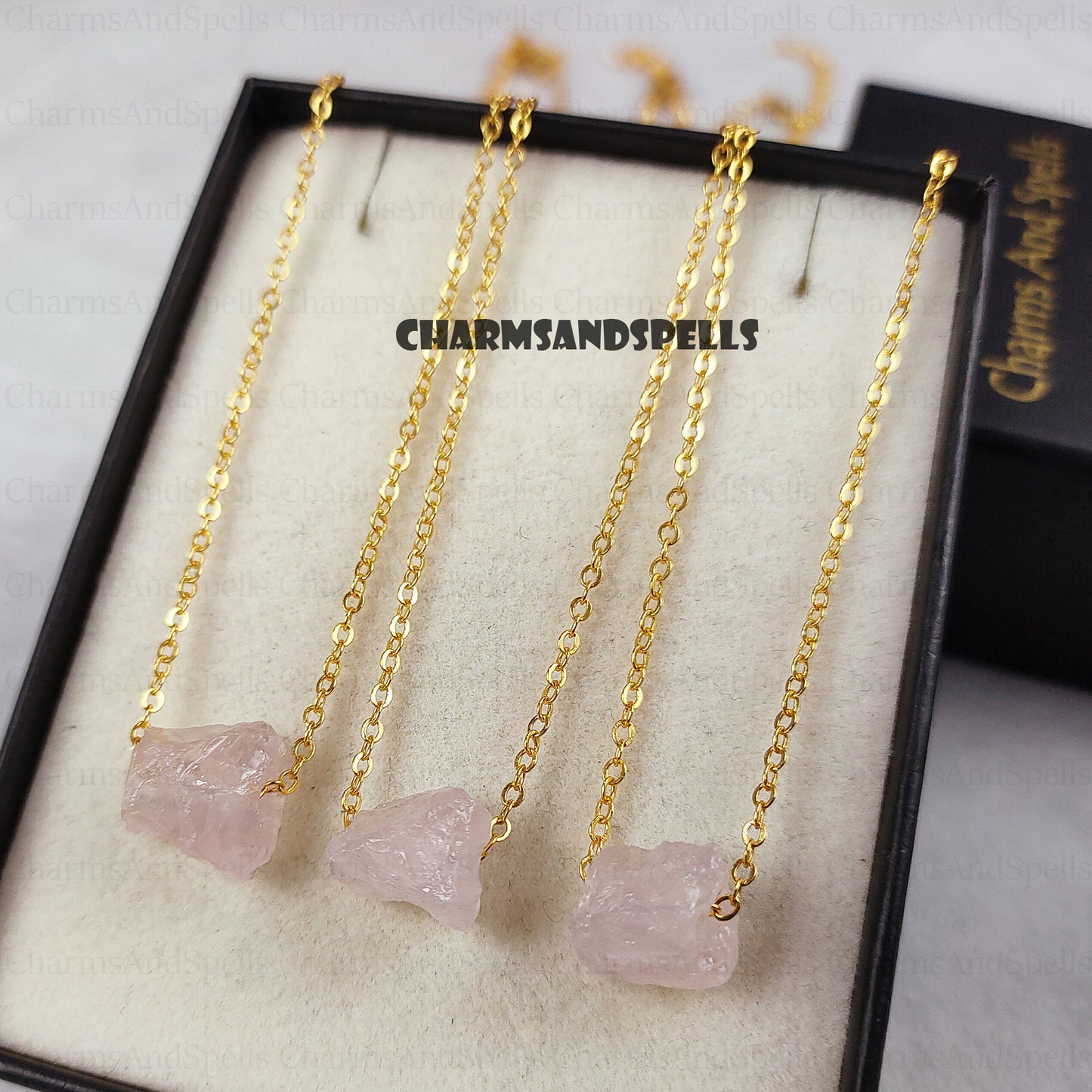 Raw Rose Quartz Gemstone Necklace, Stone Of Self-Love Necklace, Raw Crystal Necklace, Birthstone Necklace, Valentine Day Gift, Boho Necklace