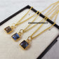 Tiny Labradorite Slice Pendant Necklace | Electroformed Boho Layered Jewelry