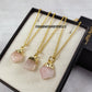 Raw Rose Quartz Pendant Necklace | Crystal Jewelry Layered Necklace
