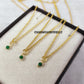 Green Onyx Pendant Necklace | Minimalist Faceted Round Gemstone Jewelry
