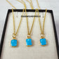 Raw Turquoise Slice Pendant Necklace | Healing Gemstone Layered Jewelry