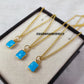 Raw Turquoise Slice Pendant Necklace | Healing Gemstone Layered Jewelry