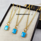 Raw Turquoise Slice Pendant Necklace | Healing Gemstone Layered Jewelry