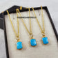 Raw Turquoise Slice Pendant Necklace | Healing Gemstone Layered Jewelry