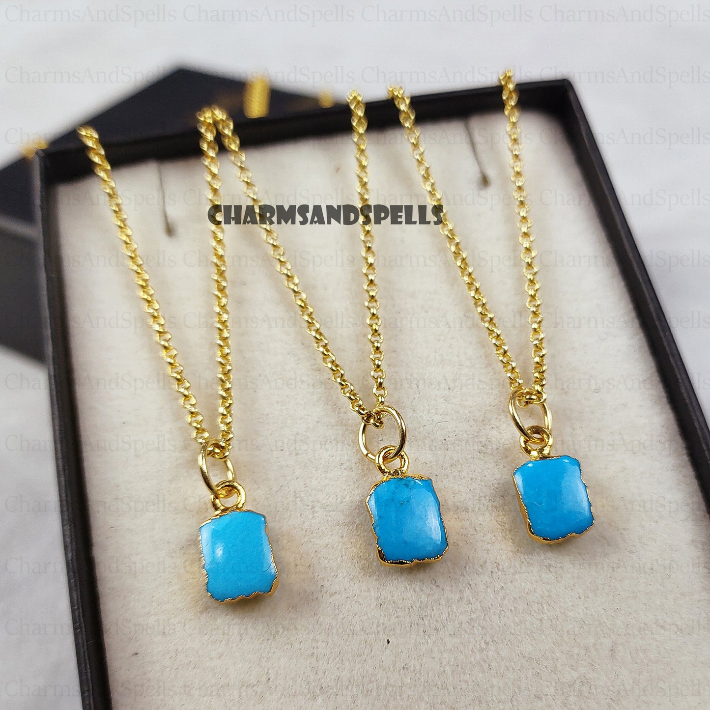 Raw Turquoise Necklace, Gemstone Slice Necklace, Healing Necklace, Layering Necklace, Turquoise Howlite, Necklace Gift, Valentine's Day Gift
