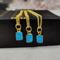 Raw Turquoise Slice Pendant Necklace | Healing Gemstone Layered Jewelry