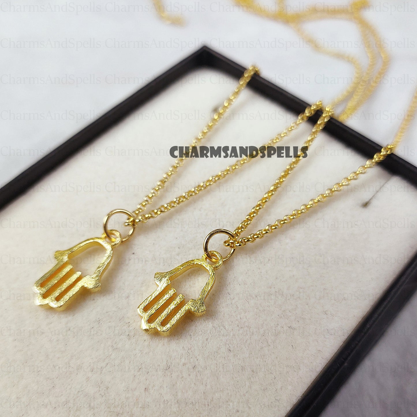 Hand Of God Necklace, Custom Hamsa Necklace, 18K Gold Plated Protection Pendant, Hamsa Charm Necklace, Religious Necklace, Minimalist gifts