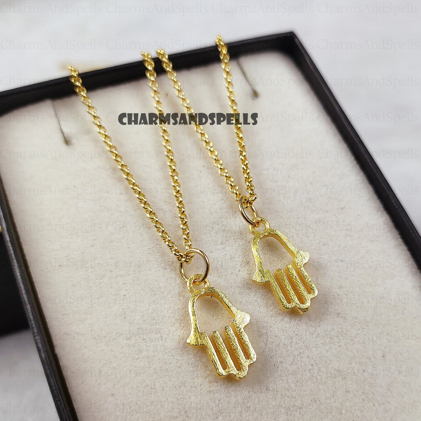 Hand Of God Necklace, Custom Hamsa Necklace, 18K Gold Plated Protection Pendant, Hamsa Charm Necklace, Religious Necklace, Minimalist gifts
