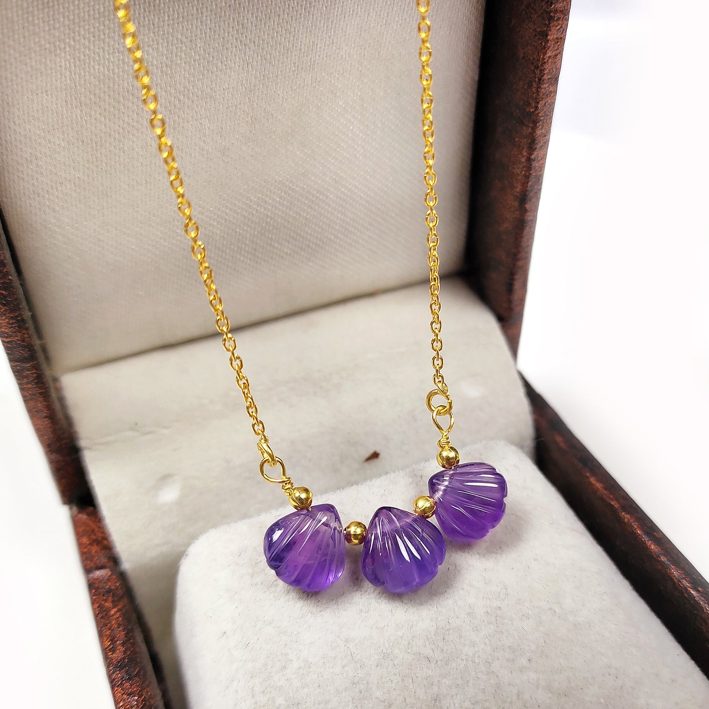 Handmade Amethyst Necklace | 925 Silver | Tiny Purple Gemstone Jewelry
