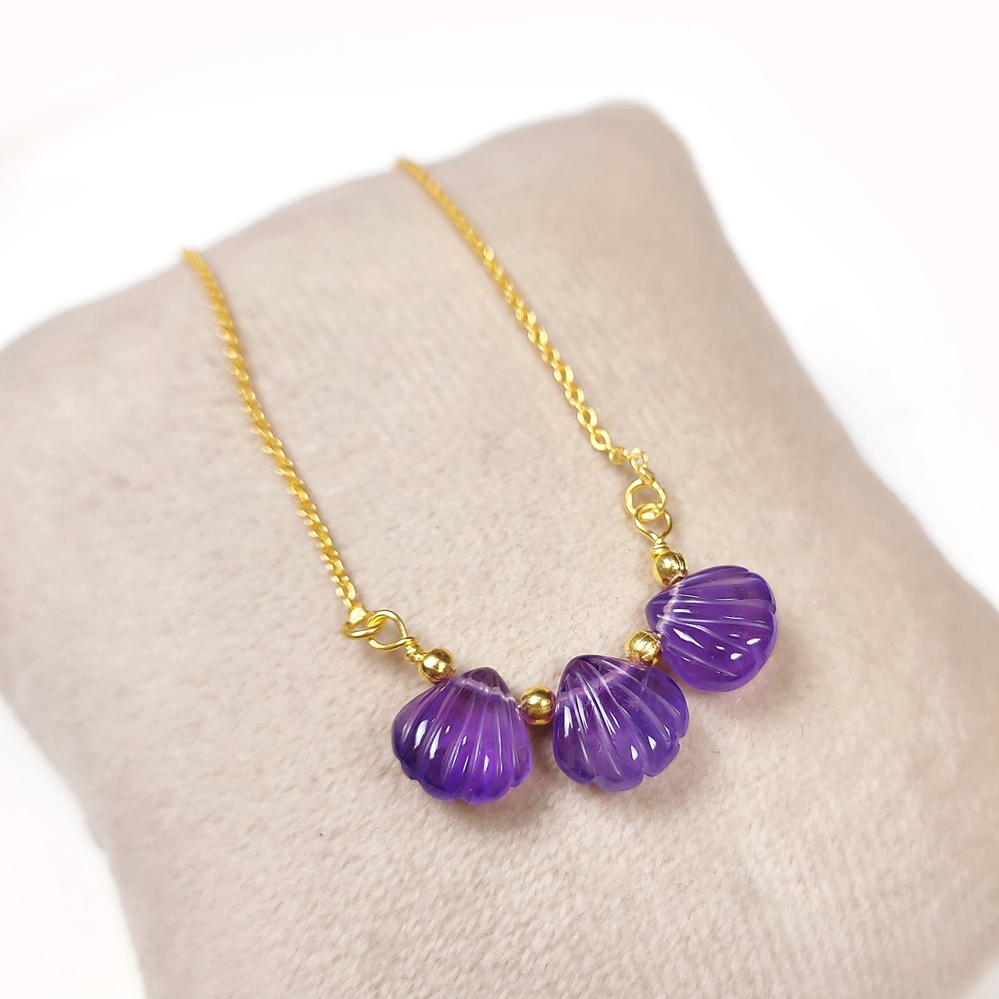 Handmade Amethyst Necklace | 925 Silver | Tiny Purple Gemstone Jewelry