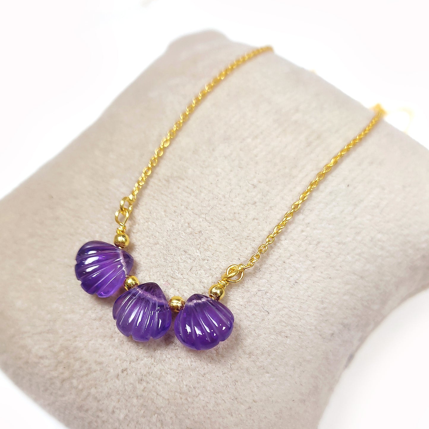 Handmade Amethyst Necklace | 925 Silver | Tiny Purple Gemstone Jewelry