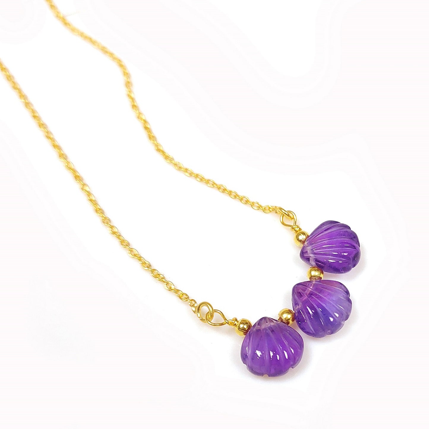 Handmade Amethyst Necklace | 925 Silver | Tiny Purple Gemstone Jewelry