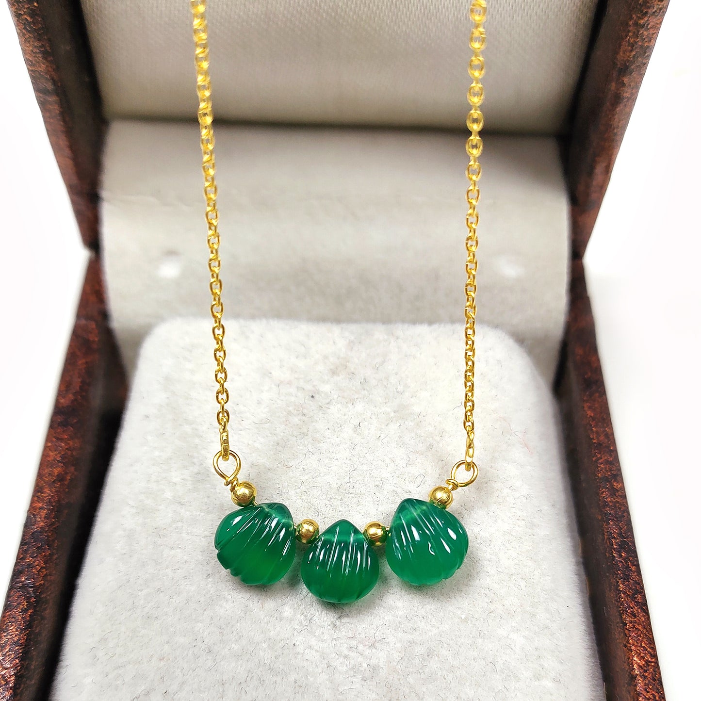 Green Onyx Necklace | 925 Sterling Silver | May Birthstone Jewelry