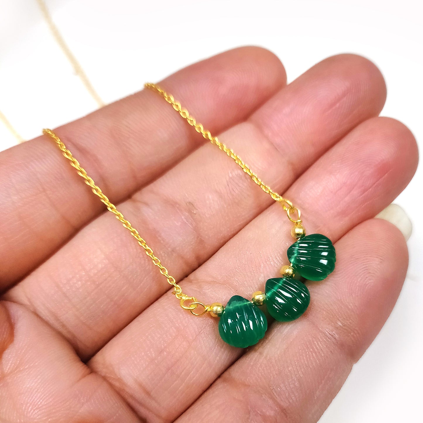 Green Onyx Necklace | 925 Sterling Silver | May Birthstone Jewelry