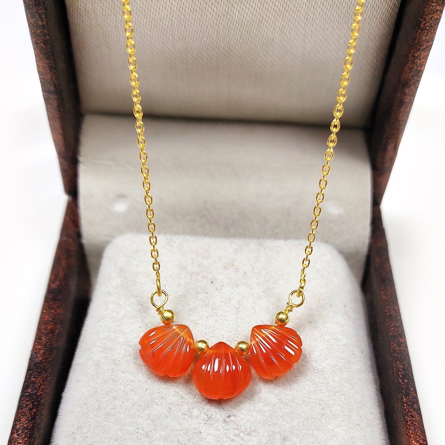 Dainty Carnelian Heart Necklace | 925 Sterling Silver | Wedding Gift