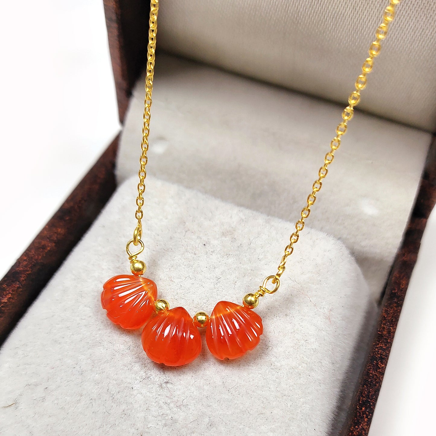 Dainty Carnelian Heart Necklace | 925 Sterling Silver | Wedding Gift