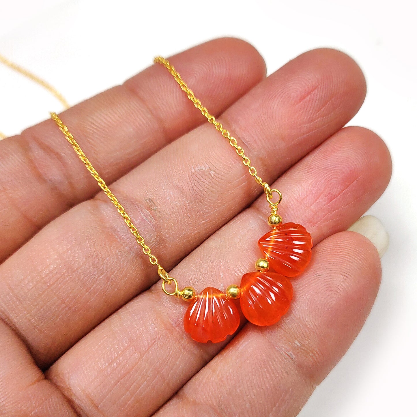 Dainty Carnelian Heart Necklace | 925 Sterling Silver | Wedding Gift