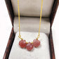 Red Strawberry Quartz Necklace | 925 Sterling Silver | Wedding Jewelry