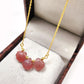 Red Strawberry Quartz Necklace | 925 Sterling Silver | Wedding Jewelry