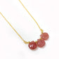 Red Strawberry Quartz Necklace | 925 Sterling Silver | Wedding Jewelry