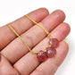 Red Strawberry Quartz Necklace | 925 Sterling Silver | Wedding Jewelry
