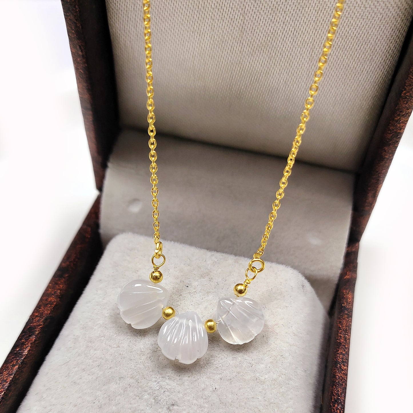 Peach Moonstone Beaded Choker