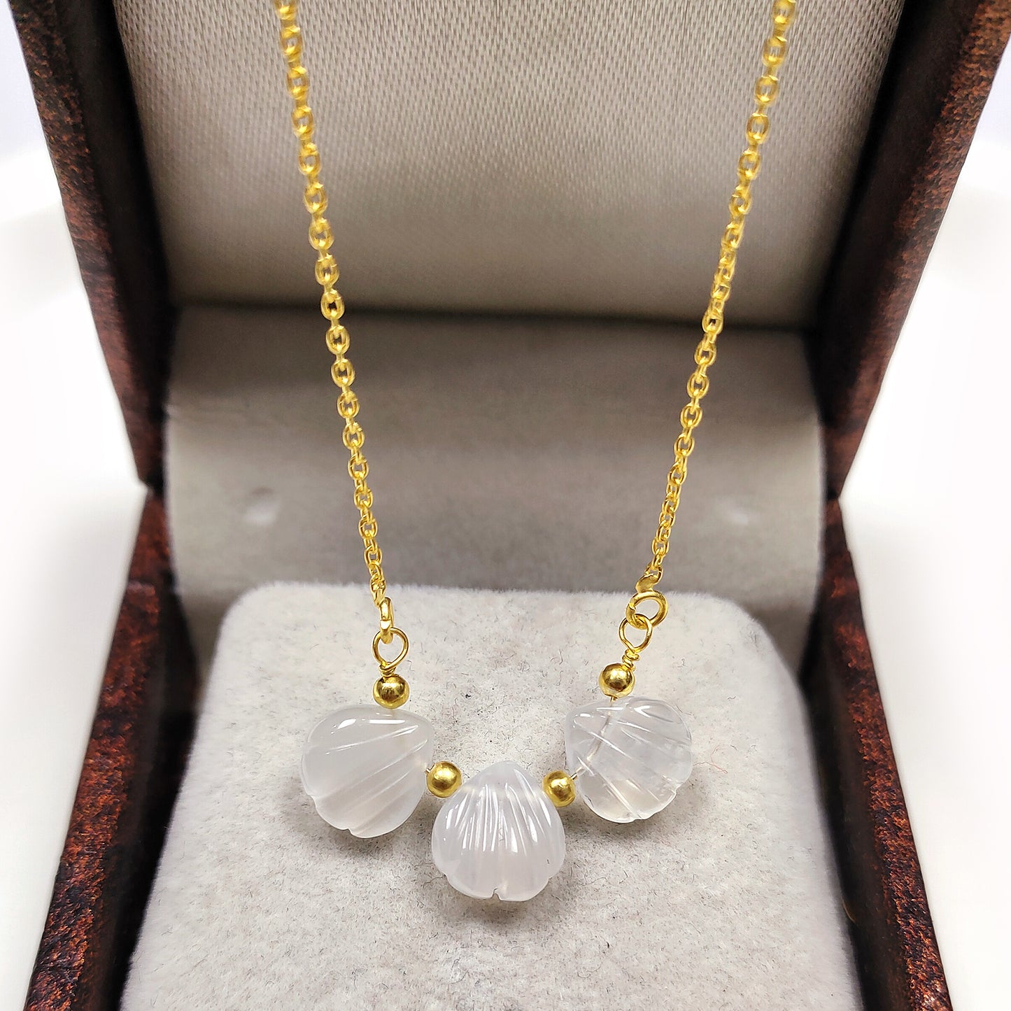 Peach Moonstone Beaded Choker