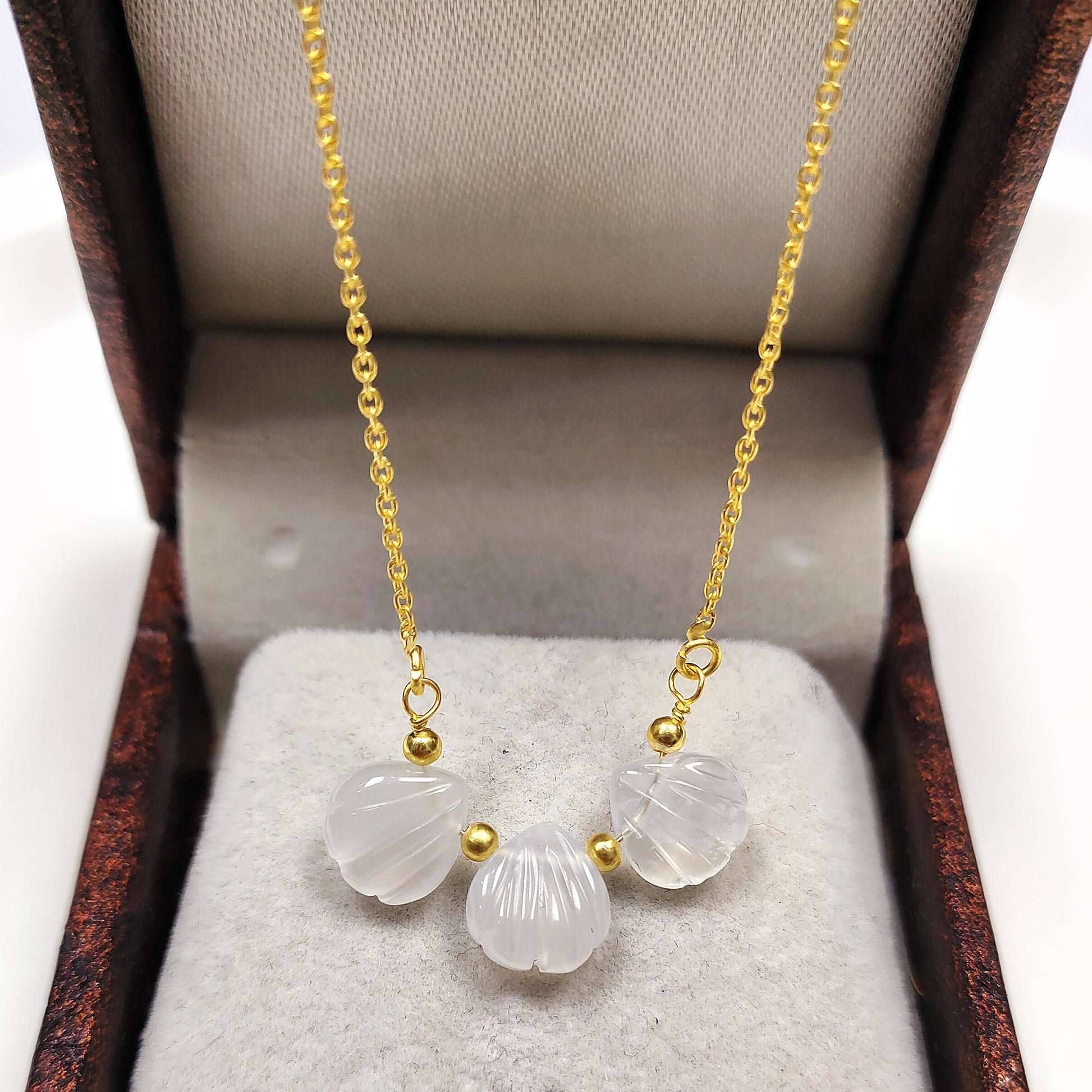 Peach Moonstone Beaded Choker