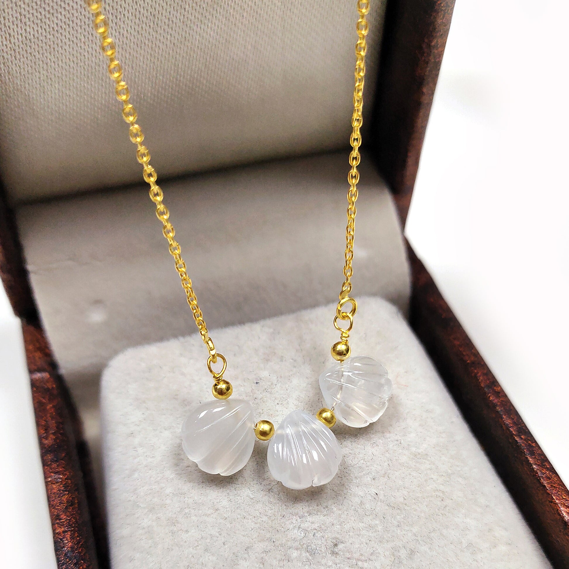 Peach Moonstone Beaded Choker