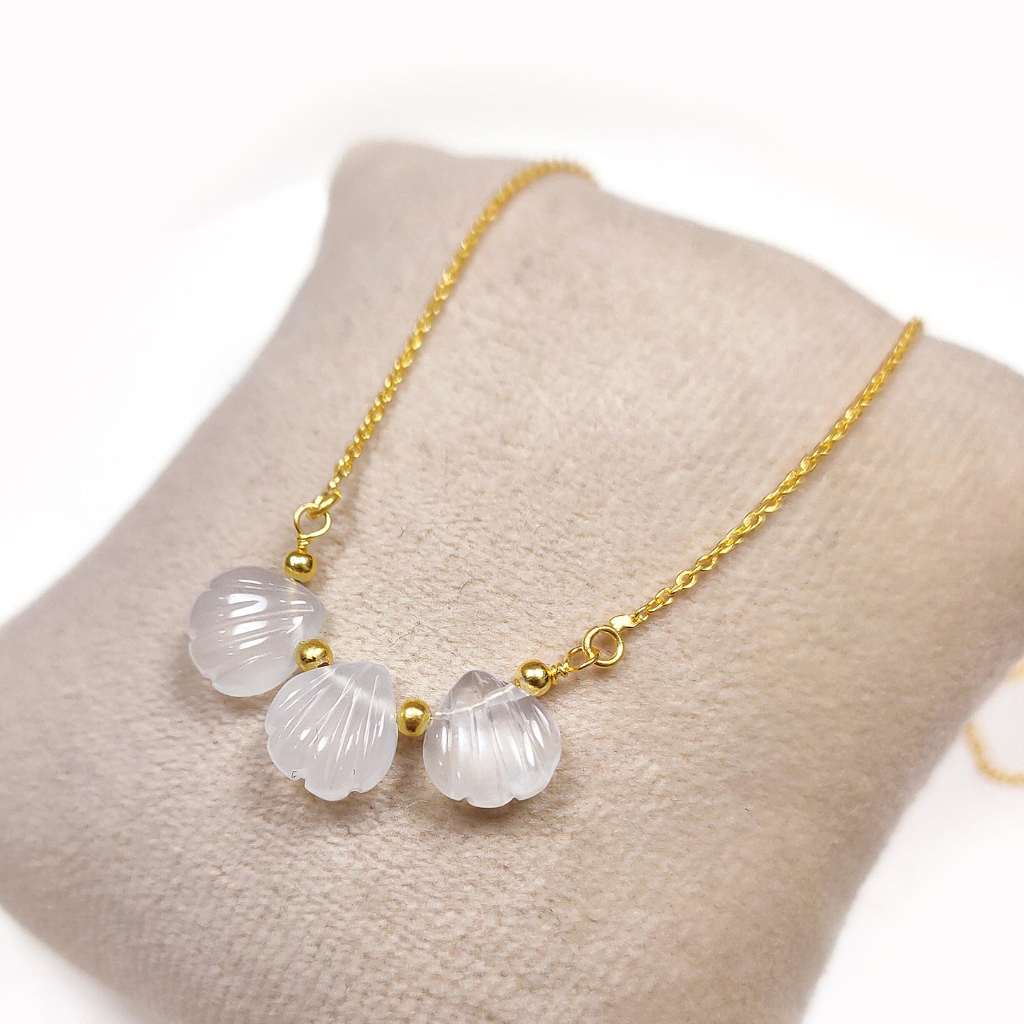 Peach Moonstone Beaded Choker