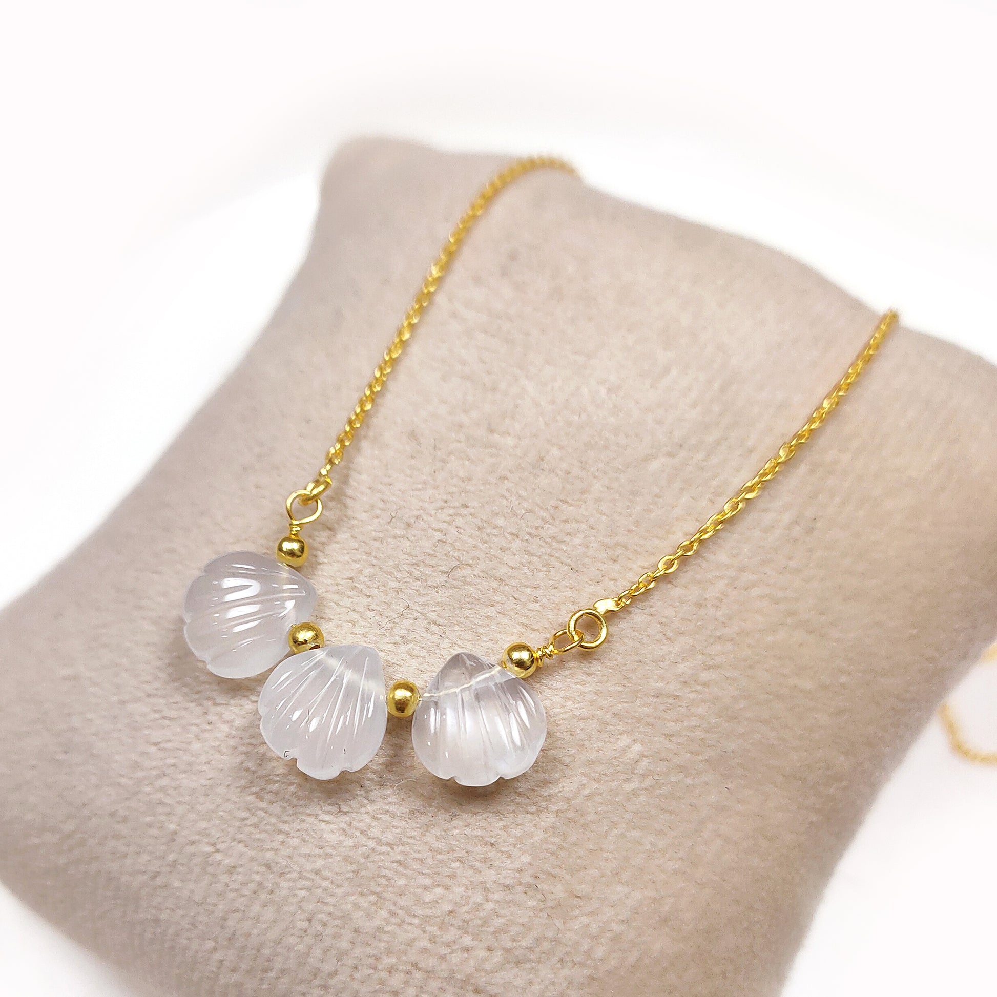 Peach Moonstone Beaded Choker