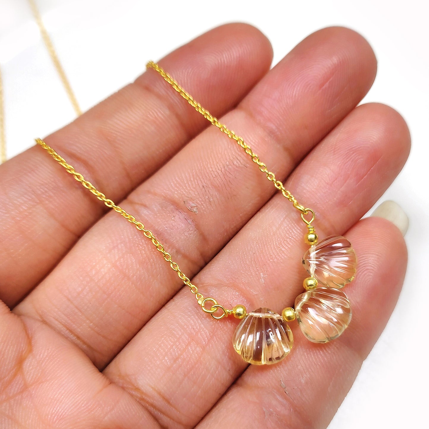 Genuine Citrine Necklace, November Birthstone /Handmade Jewelry/ Necklaces for Women, 925 Citrine Gemstone Necklace, Birthstone Necklace